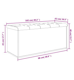 Banc de rangement chêne fumé 102x42x45 cm bois d'ingénierie