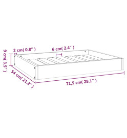 Lit pour chien 71,5x54x9 cm Bois de pin solide