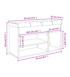 Banc à chaussures chêne sonoma 82x32x45,5 cm bois d'ingénierie