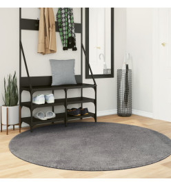 Tapis à poils courts doux et lavable anthracite Ø 160 cm