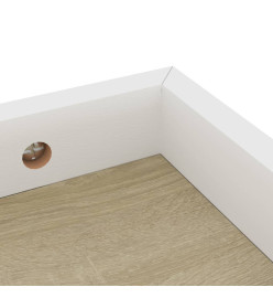 Étagères murales Loggia 2 pcs Chêne et blanc 60x15x4 cm MDF