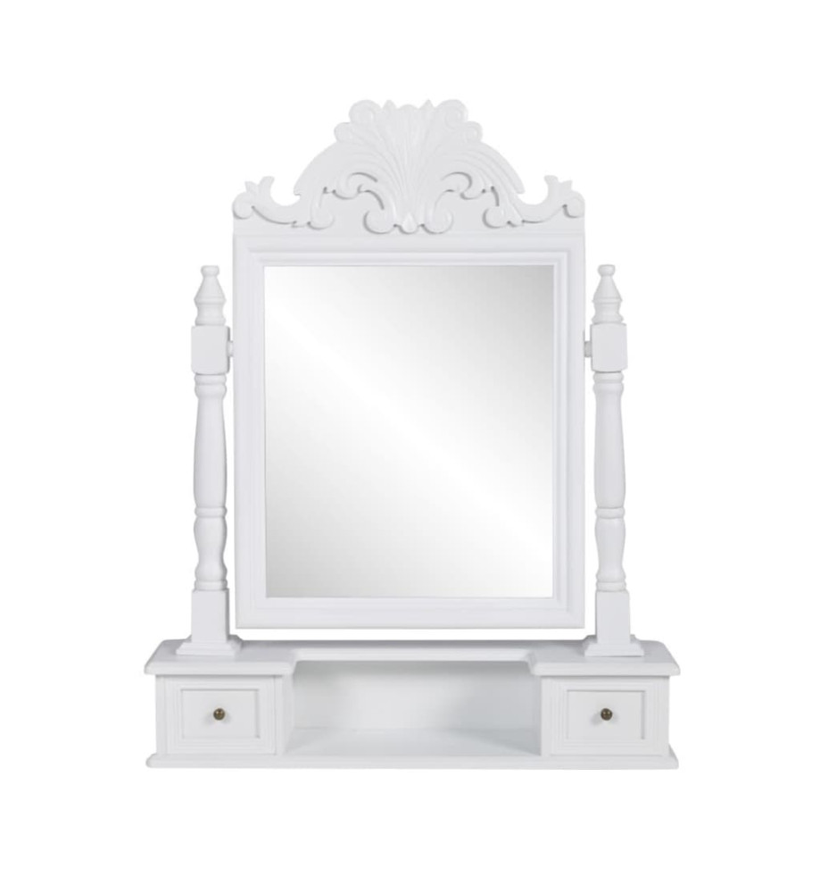 Coiffeuse avec miroir pivotant rectangulaire MDF Coiffeuse avec miroir pivotant rectangulaire MDF