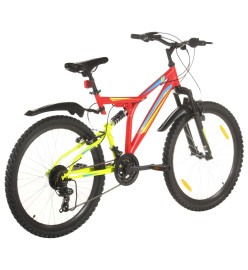 Vélo de montagne 21 vitesses Roue de 26 pouces 49 cm Rouge