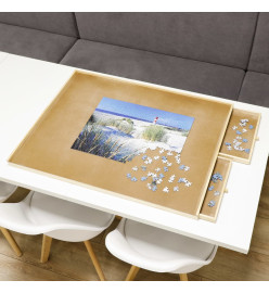 HI Table de puzzle avec 4 tiroirs 90x 67x4,5 cm Bois