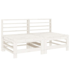 Salon de jardin 4 pcs blanc bois de pin massif