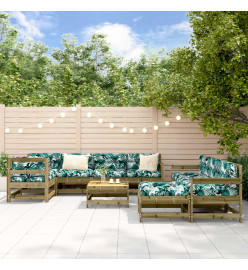 Salon de jardin 10 pcs bois de pin imprégné