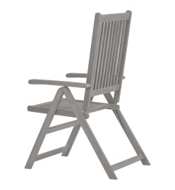 Chaises inclinables de jardin avec coussins 8 pcs Gris Acacia