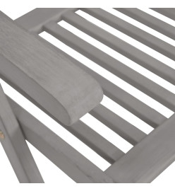 Chaises inclinables de jardin avec coussins 8 pcs Gris Acacia