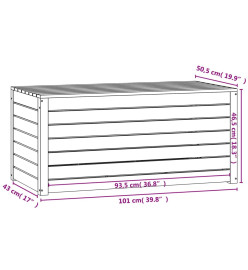 Boîte de jardin noir 101x50,5x46,5 cm bois massif de pin