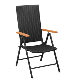 Ensemble de salle à manger de jardin 7 pcs Noir et marron
