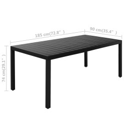 Ensemble de salle à manger de jardin 7 pcs Noir et marron