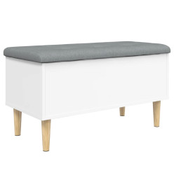 Banc de rangement blanc 82x42x46 cm bois d'ingénierie