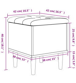 Banc de rangement blanc 42x42x46 cm bois d'ingénierie