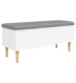 Banc de rangement blanc 102x42x46 cm bois d'ingénierie