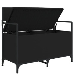 Banc de rangement noir 85,5x42x73,5 cm bois d'ingénierie