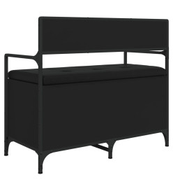 Banc de rangement noir 85,5x42x73,5 cm bois d'ingénierie