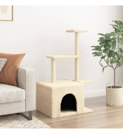 Arbre à chat avec griffoirs en sisal crème 110 cm