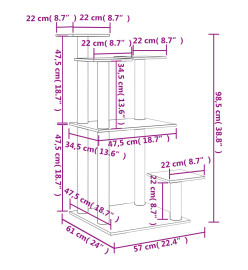 Arbres à chat avec plates-formes gris foncé 98,5 cm