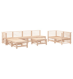 Salon de jardin 9 pcs Bois de pin massif