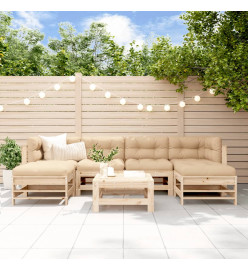 Salon de jardin 7 pcs Bois de pin massif