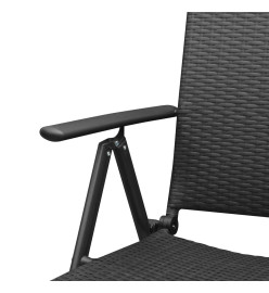 Ensemble de salle à manger de jardin 7 pcs Noir