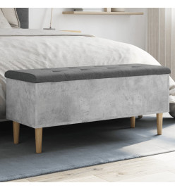 Banc de rangement gris béton 102x42x46 cm bois d'ingénierie