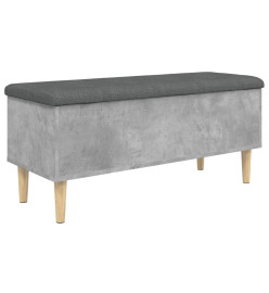 Banc de rangement gris béton 102x42x46 cm bois d'ingénierie