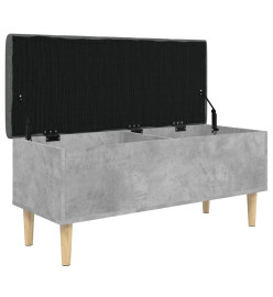 Banc de rangement gris béton 102x42x46 cm bois d'ingénierie