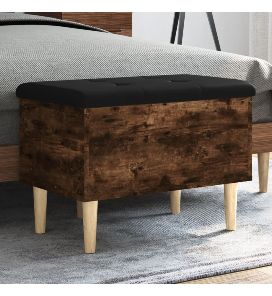 Banc de rangement chêne fumé 62x42x46 cm bois d'ingénierie