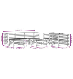 Salon de jardin 7 pcs bois massif douglas