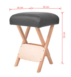 Tabouret de massage pliant siège 12 cm d'épaisseur 2 traversins