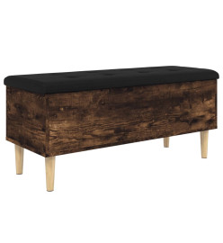 Banc de rangement chêne fumé 102x42x46 cm bois d'ingénierie