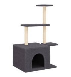 Arbre à chat avec griffoirs en sisal gris foncé 110 cm