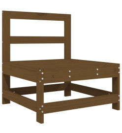 Salon de jardin 7 pcs Marron miel Bois de pin massif