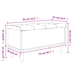 Banc de rangement chêne marron 82x42x46 cm bois d'ingénierie