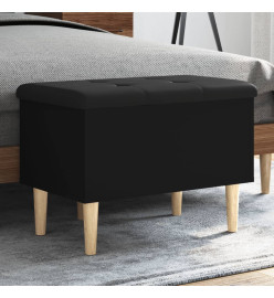 Banc de rangement noir 62x42x46 cm bois d'ingénierie