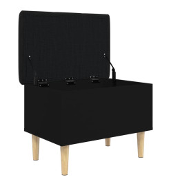 Banc de rangement noir 62x42x46 cm bois d'ingénierie