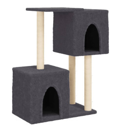 Arbre à chat avec griffoirs en sisal Gris foncé 86 cm