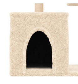 Arbre à chat avec griffoirs en sisal Crème 86 cm