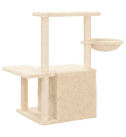 Arbre à chat avec griffoirs en sisal Crème 83 cm