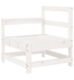 Salon de jardin 7 pcs Blanc Bois de pin massif