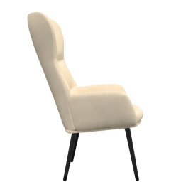 Chaise de relaxation avec tabouret Crème Tissu