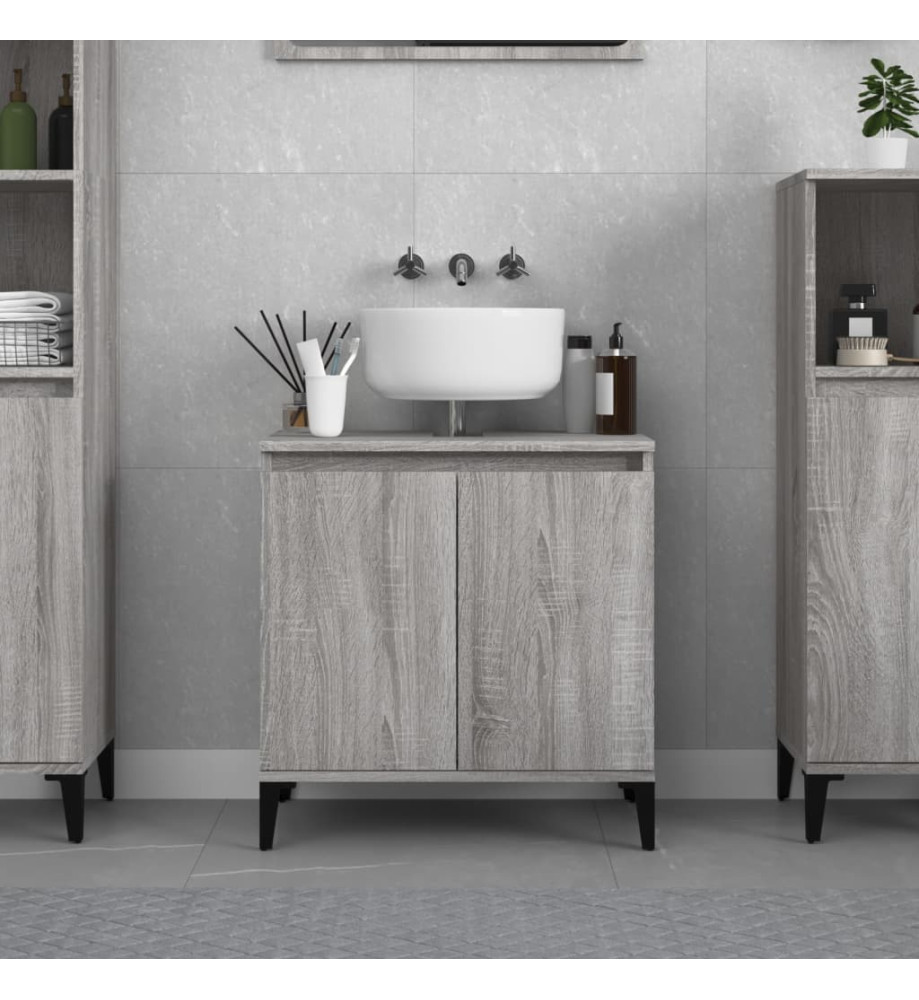 Meuble d'évier sonoma gris 58x33x60 cm bois d'ingénierie Meuble d'évier sonoma gris 58x33x60 cm bois d'ingénierie