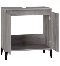 Meuble d'évier sonoma gris 58x33x60 cm bois d'ingénierie