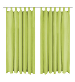 Rideau occultant avec boucles 2 pcs 140 x 225 cm Vert