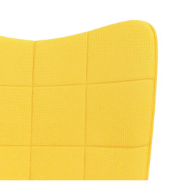 Chaise à bascule avec tabouret Jaune moutarde Tissu