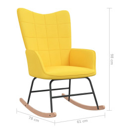 Chaise à bascule avec tabouret Jaune moutarde Tissu