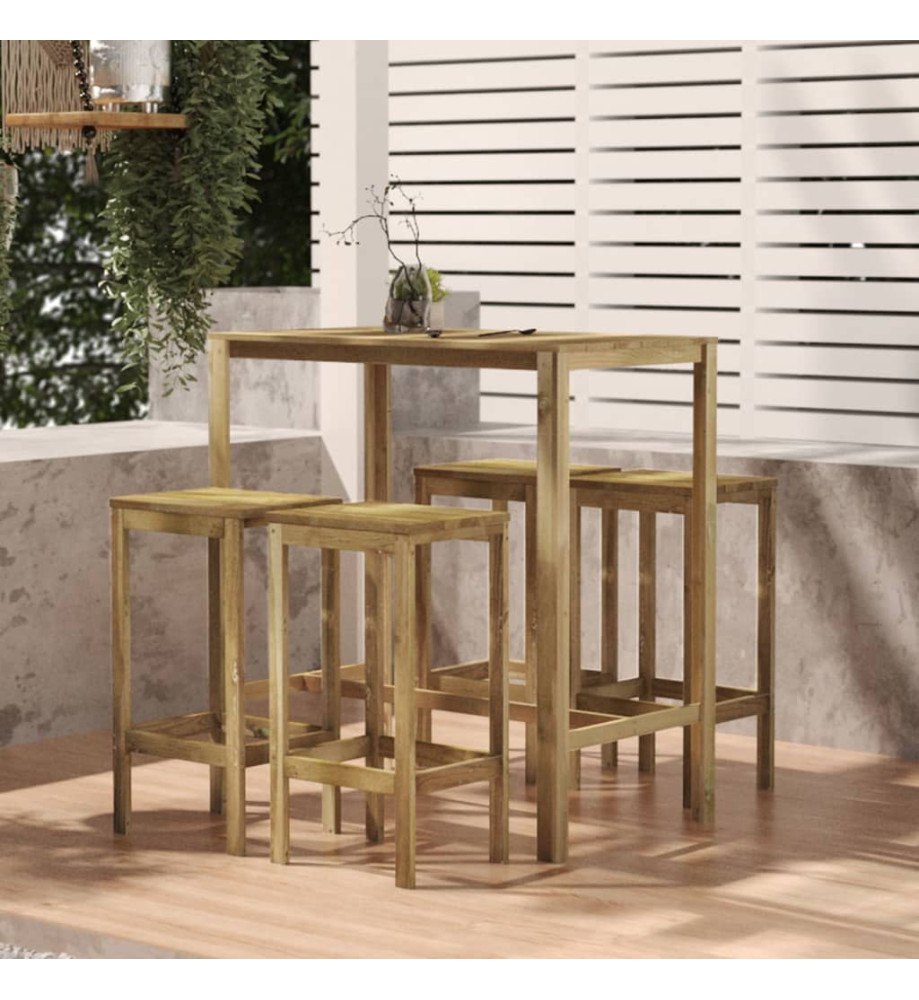 Meubles de bar de jardin 5 pcs Bois de pin imprégné Meubles de bar de jardin 5 pcs Bois de pin imprégné