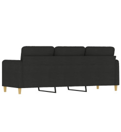 Canapé à 3 places Noir 180 cm Tissu