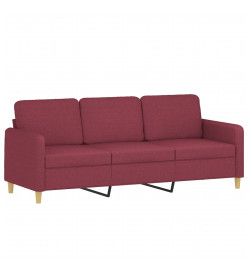 Canapé à 3 places Rouge bordeaux 180 cm Tissu